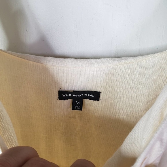 Who What Wear Strappy V-Neck Bow Tie‎ Midi Dress 8 Ivory - Picture 8 of 11